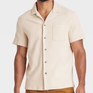 NWT Goodfellow Men's Short Sleeve Knit Button-Down Shirt - Size Small